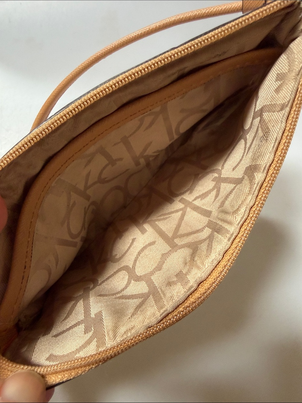 Calvin Klein Cream and Purple Floral Wristlet Clutch - Picture 8 of 11